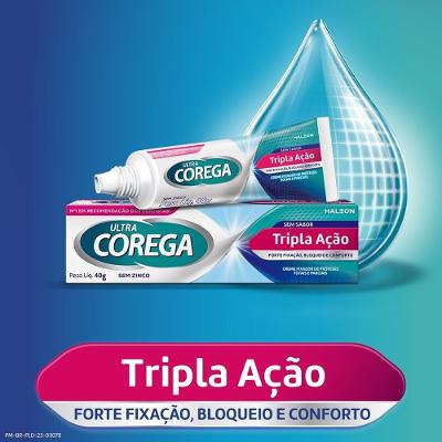 Fixador De Prótese Ultra Corega Creme Tripla Ação Livre De Zinco Sem Sabor 70g