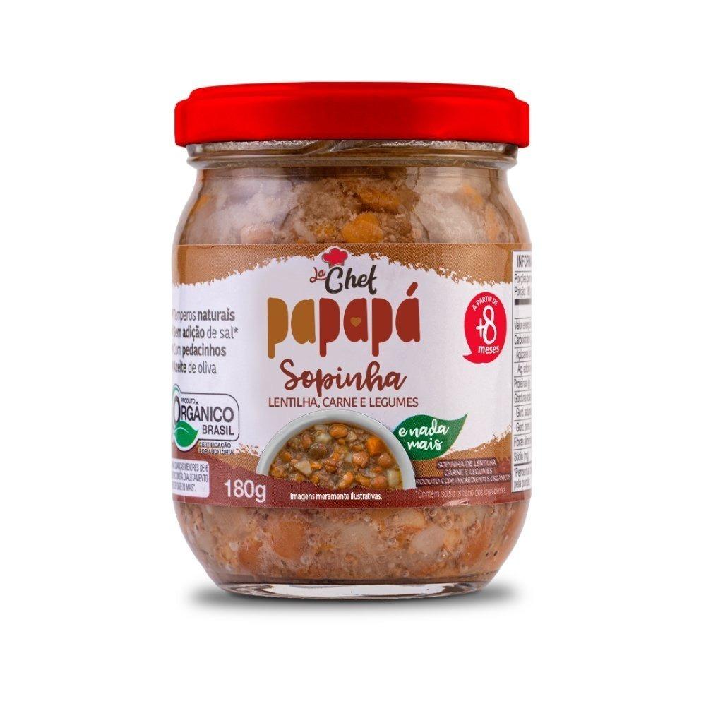 Sopinha Orgânica Papapá Lentilha, Carne E Legumes 180g - 1