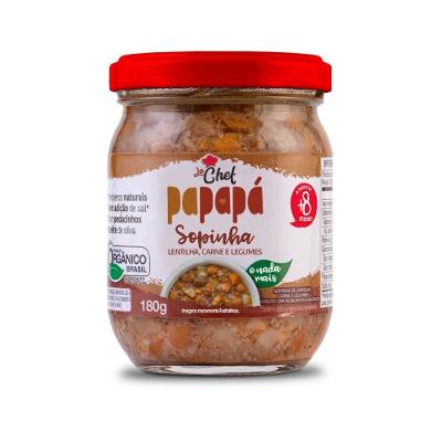 Sopinha Orgânica Papapá Lentilha, Carne E Legumes 180g