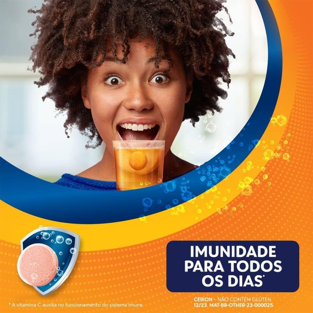 Cebion Vitamina C 1g Sabor Laranja Sem Açúcar Com 10 Comprimidos Efervescentes - 2