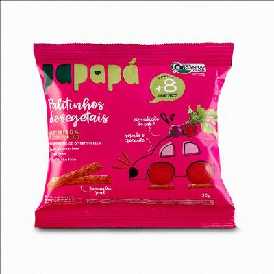 Palitinhos De Vegetais Orgânicos Papapá Sabor Beterraba 20g