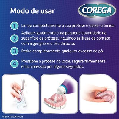 Pó Fixador De Dentadura Corega Forte Fixação Sabor Menta 22g