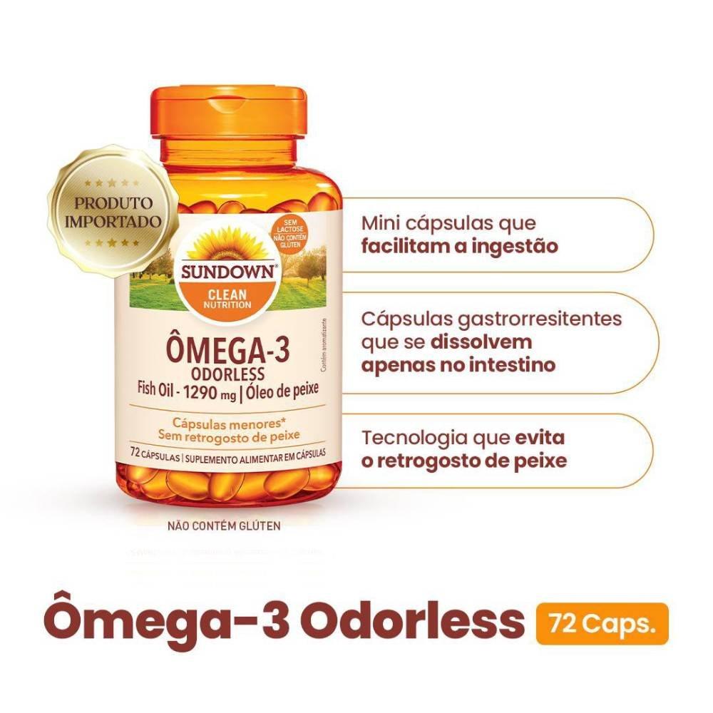 Suplemento Alimentar Sundown Ômega 3 Odorless 72 Cápsulas - 1