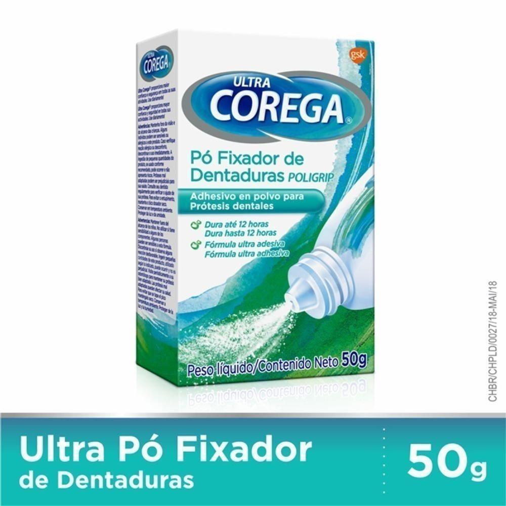 Fixador De Dentadura Em Pó Ultra Corega Com Fixação O Dia Todo 50g - 1