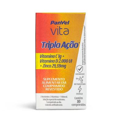 Vitamina C Tripla Ação Panvel Vita 30 Comprimidos