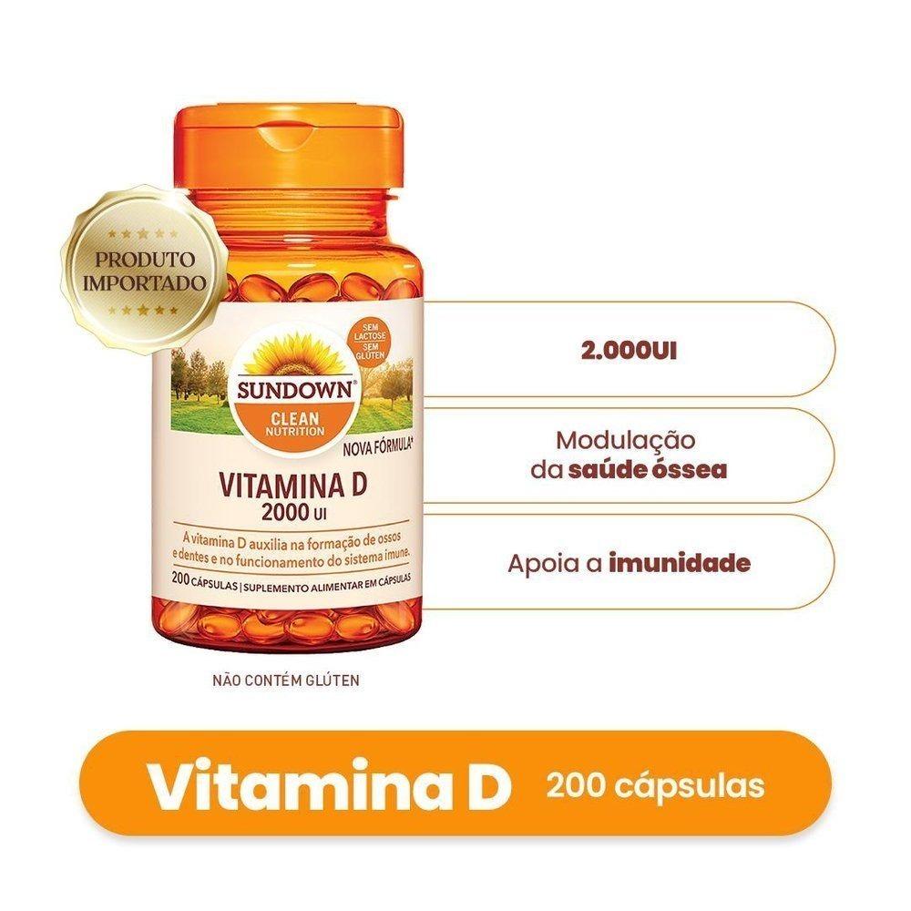 Suplemento Alimentar Sundown Vitamina D 2.000 Ui 200 Cápsulas - 1