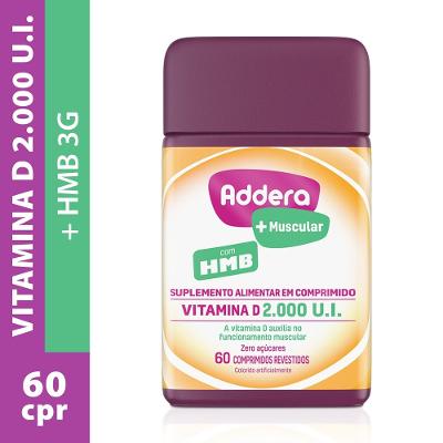 Vitamina D Addera + Muscular Hmb 2.000 Ui 60 Comprimidos Revestidos