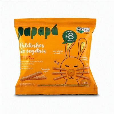 Palitinhos De Vegetais Orgânicos Papapá Sabor Cenoura 20g