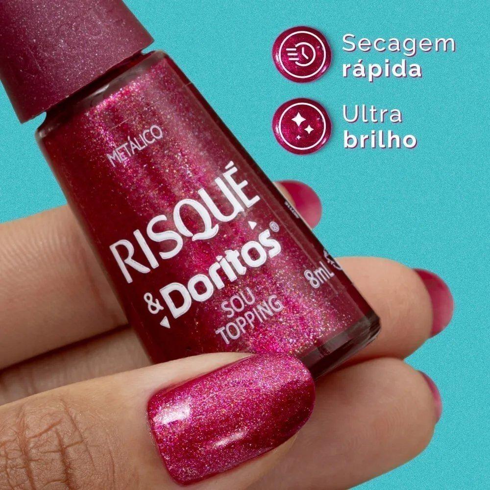 Esmalte Risqué & Doritos Metálico Sou Topping 8ml - 2