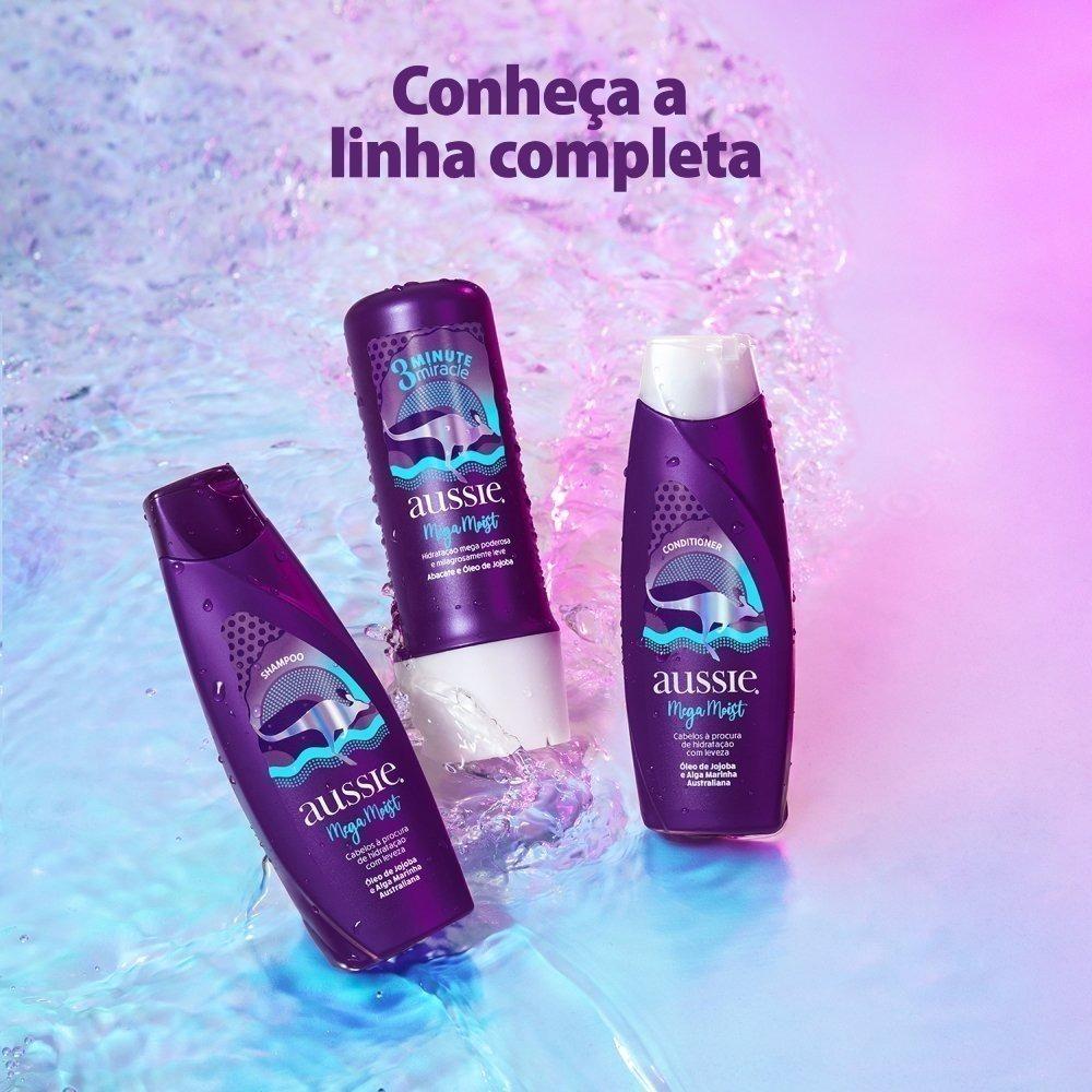 Kit Aussie Mega Moist Shampoo 360ml + Condicionador 360ml + Creme 3 Minutos Milagrosos 236ml - 2