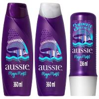Kit Aussie Mega Moist Shampoo 360ml + Condicionador 360ml + Creme 3 Minutos Milagrosos 236ml - 1