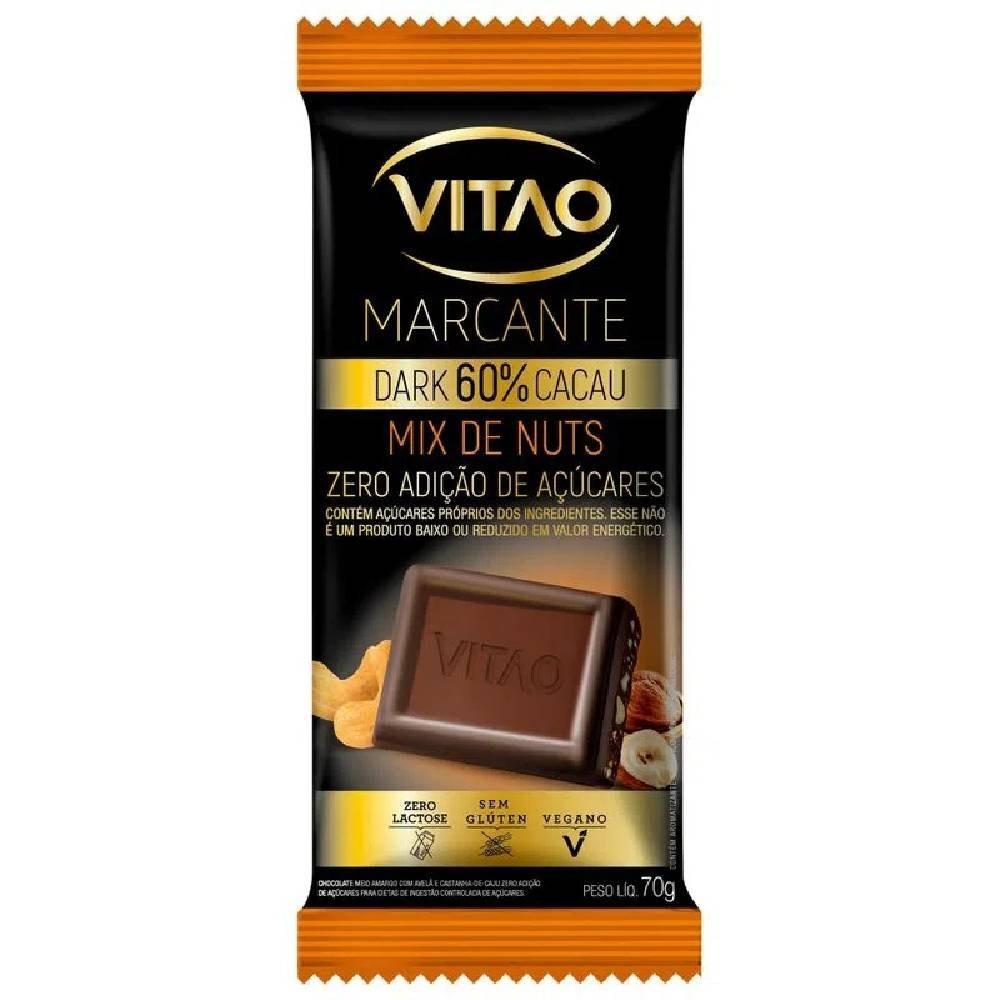 Chocolate Vitao Zero 60% Cacau Dark Mix De Nuts 70g - 1