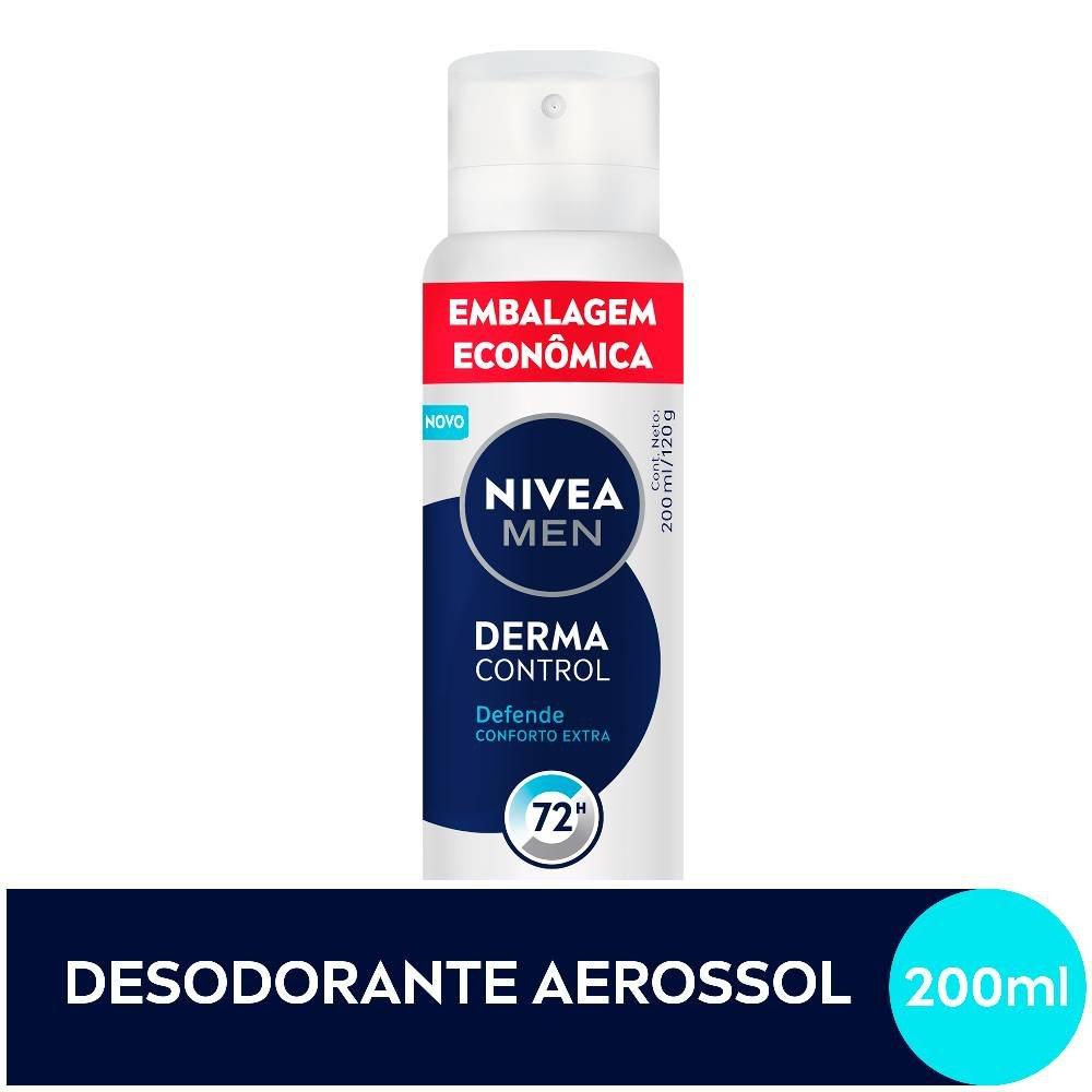 Desodorante Aerossol Nivea Men Derma Control Defende 200ml - 1