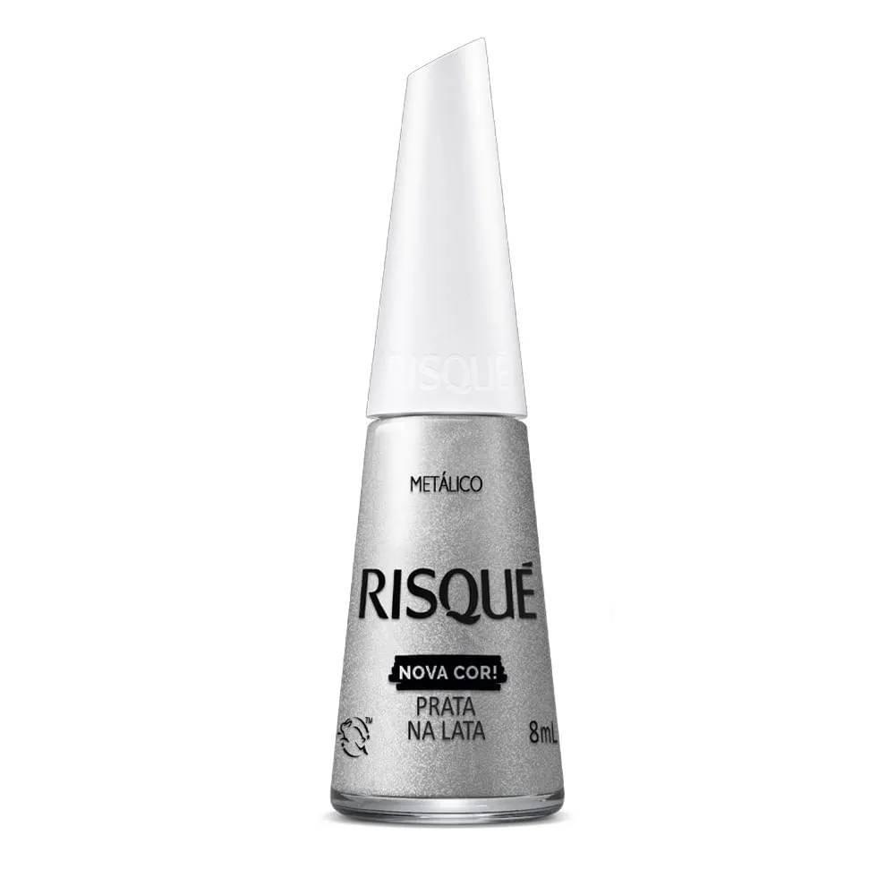 Esmalte Risqué Prata Na Lata Metálico 8ml - 1