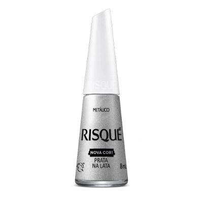 Esmalte Risqué Prata Na Lata Metálico 8ml