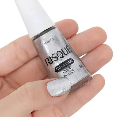 Esmalte Risqué Prata Na Lata Metálico 8ml