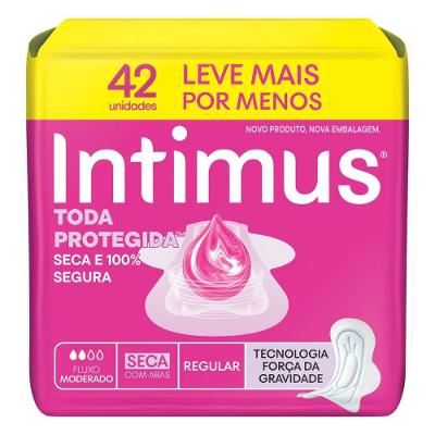 Absorvente Externo Intimus Toda Protegida Cobertura Seca Com Abas 42 Unidades