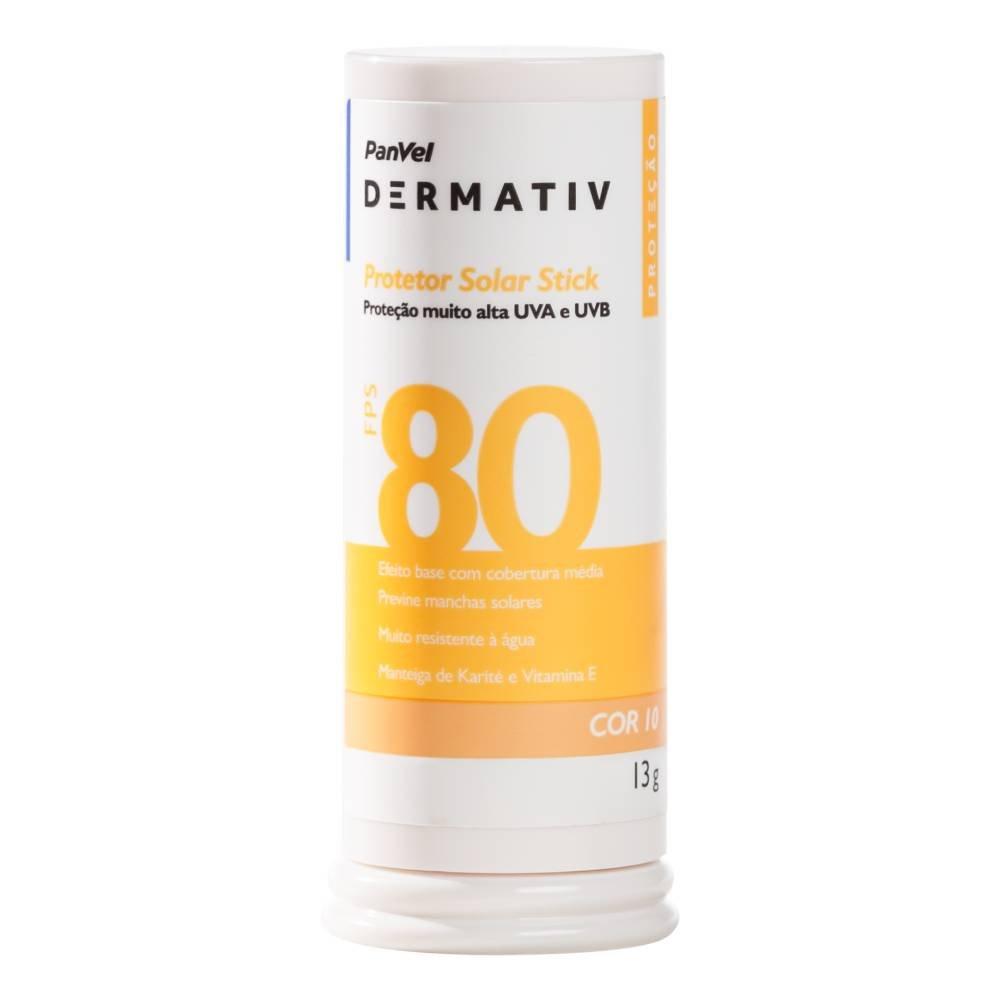 Protetor Solar Facial Em Bastão (stick) Fps80 Panvel Dermativ Cor 10 13g - 3