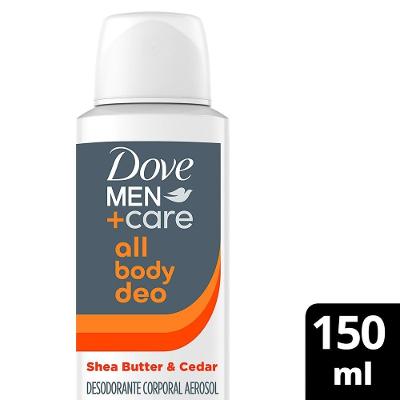 Desodorante Corporal Aerosol Dove All Over Body Men Shea Butter & Cedar 150ml