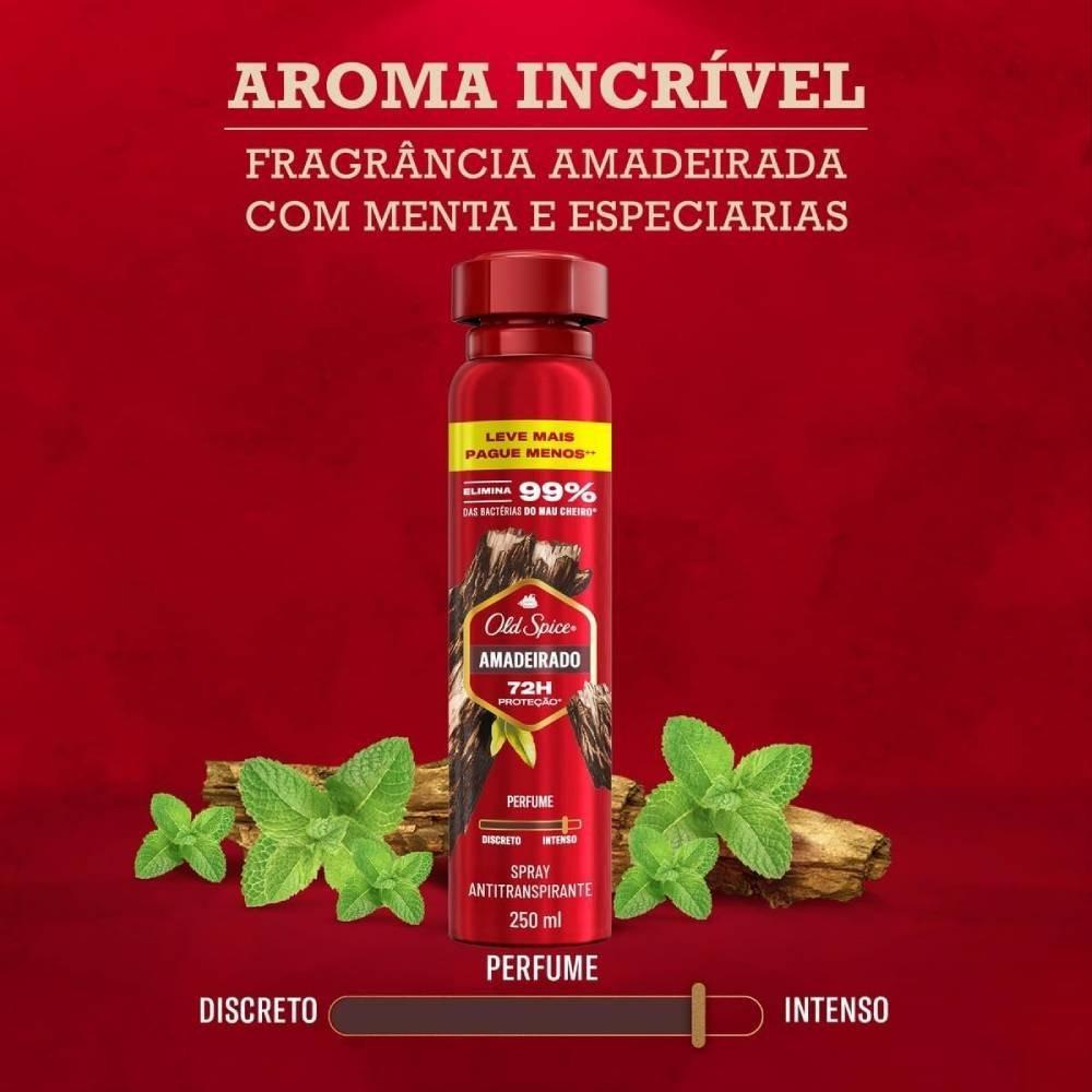 Desodorante Spray Antitranspirante Old Spice Amadeirado 250ml - 4