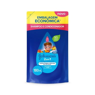Shampoo E Condicionador Johnsons 2 Em 1 Kids Refil 180ml