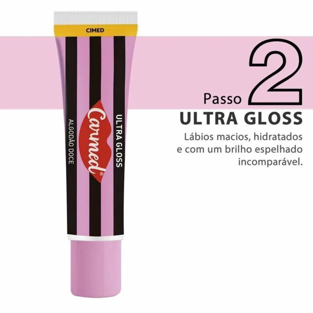 Kit Carmed Sos Hidratante Labial Algodão Doce Esfoliante 10g + Ultra Gloss 10g - 4