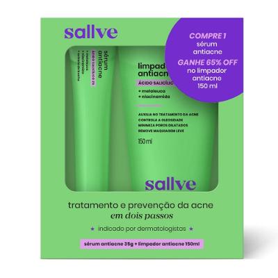 Kit Tratamento Facial Sallve Antiacne Sérum 35g + Limpador 150ml