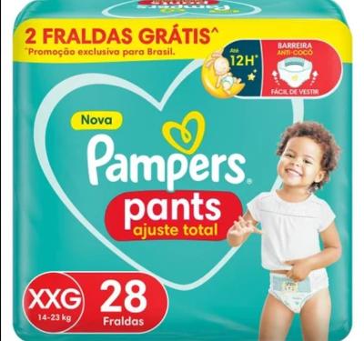 Fralda Pampers Pants Mega Ajuste Total Xxg Com 28 Unidades