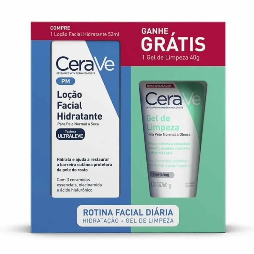 Kit Cerave Loção Facial Hidratante Pele Normal A Seca 52ml + Gel De Limpeza 40g Grátis - 1