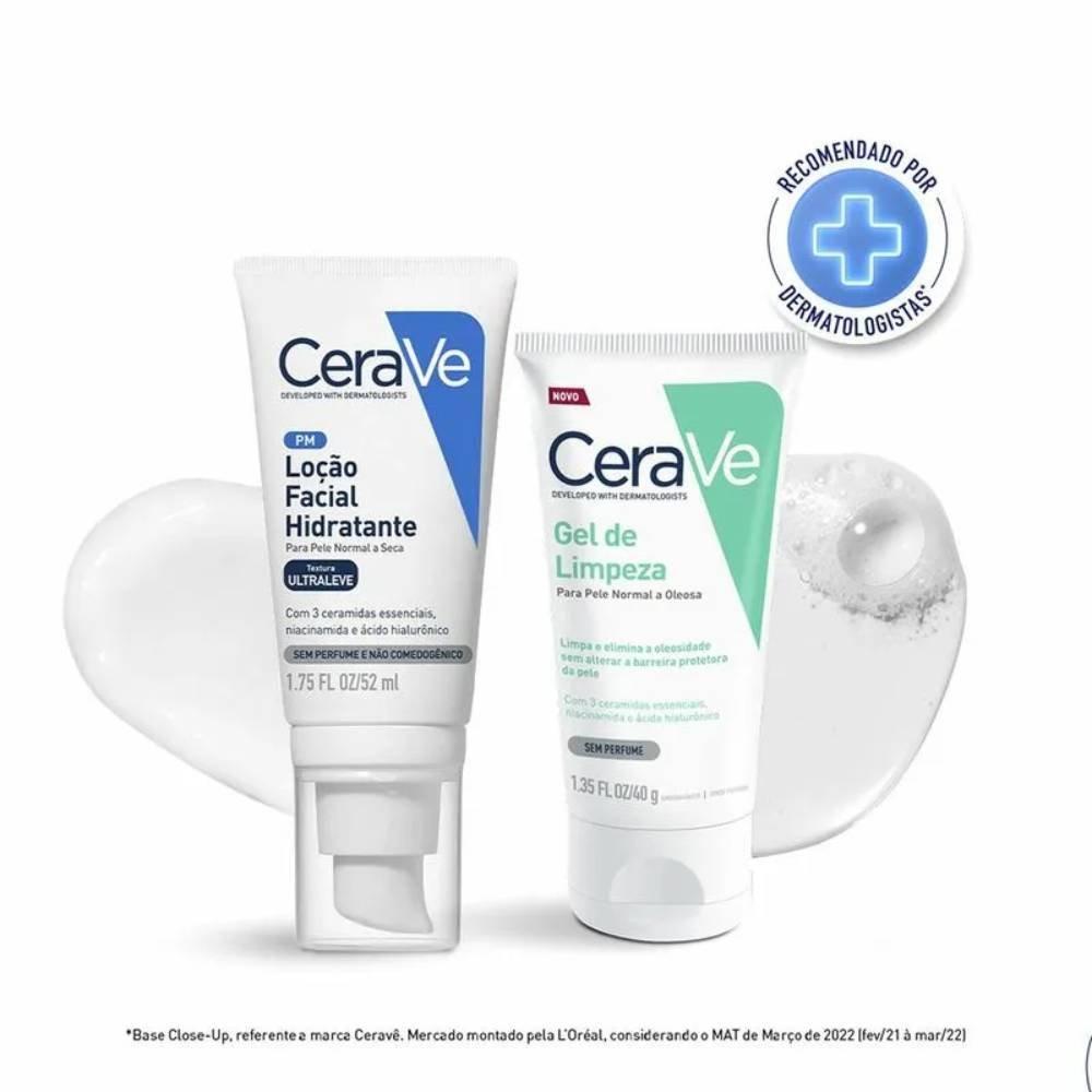 Kit Cerave Loção Facial Hidratante Pele Normal A Seca 52ml + Gel De Limpeza 40g Grátis - 2