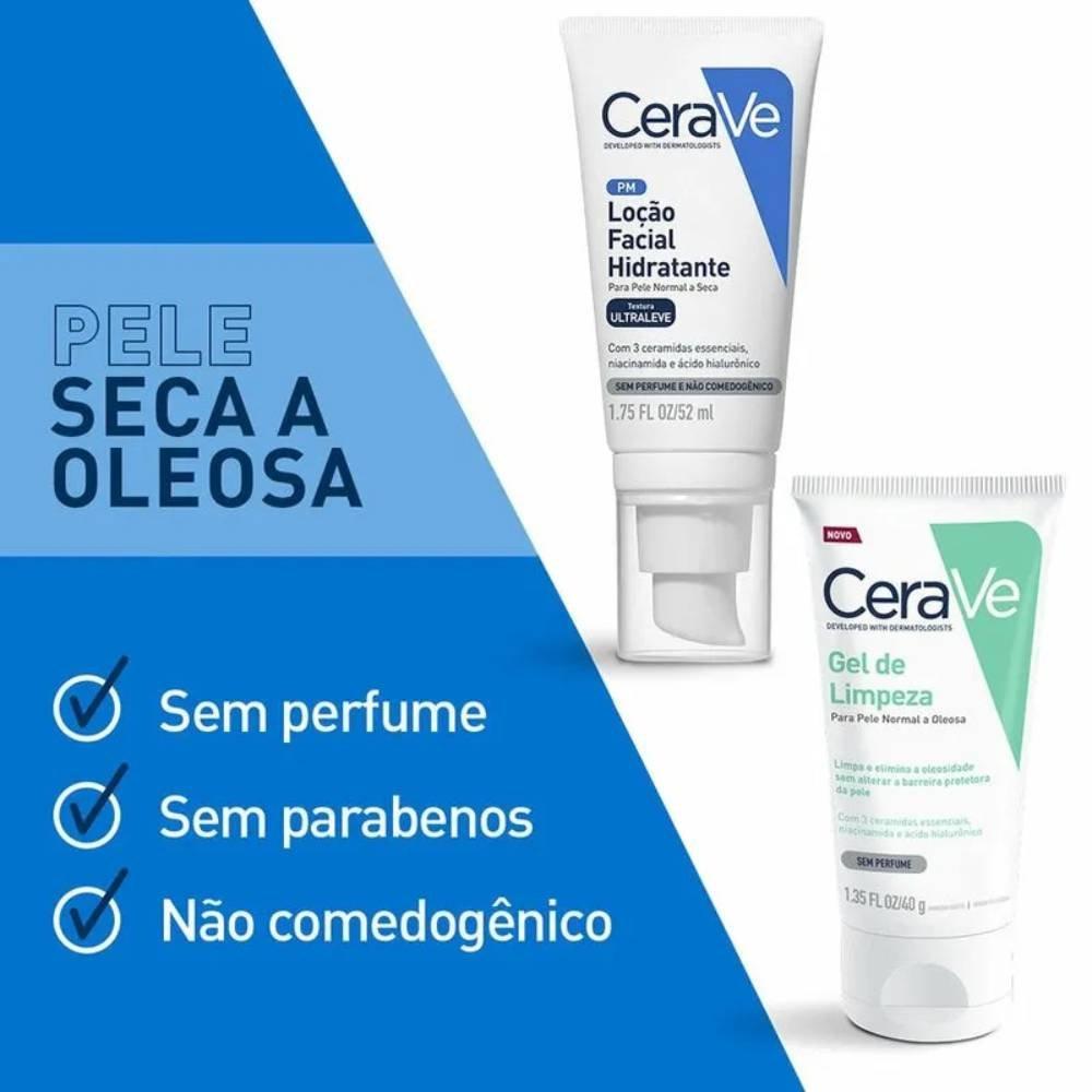 Kit Cerave Loção Facial Hidratante Pele Normal A Seca 52ml + Gel De Limpeza 40g Grátis - 4