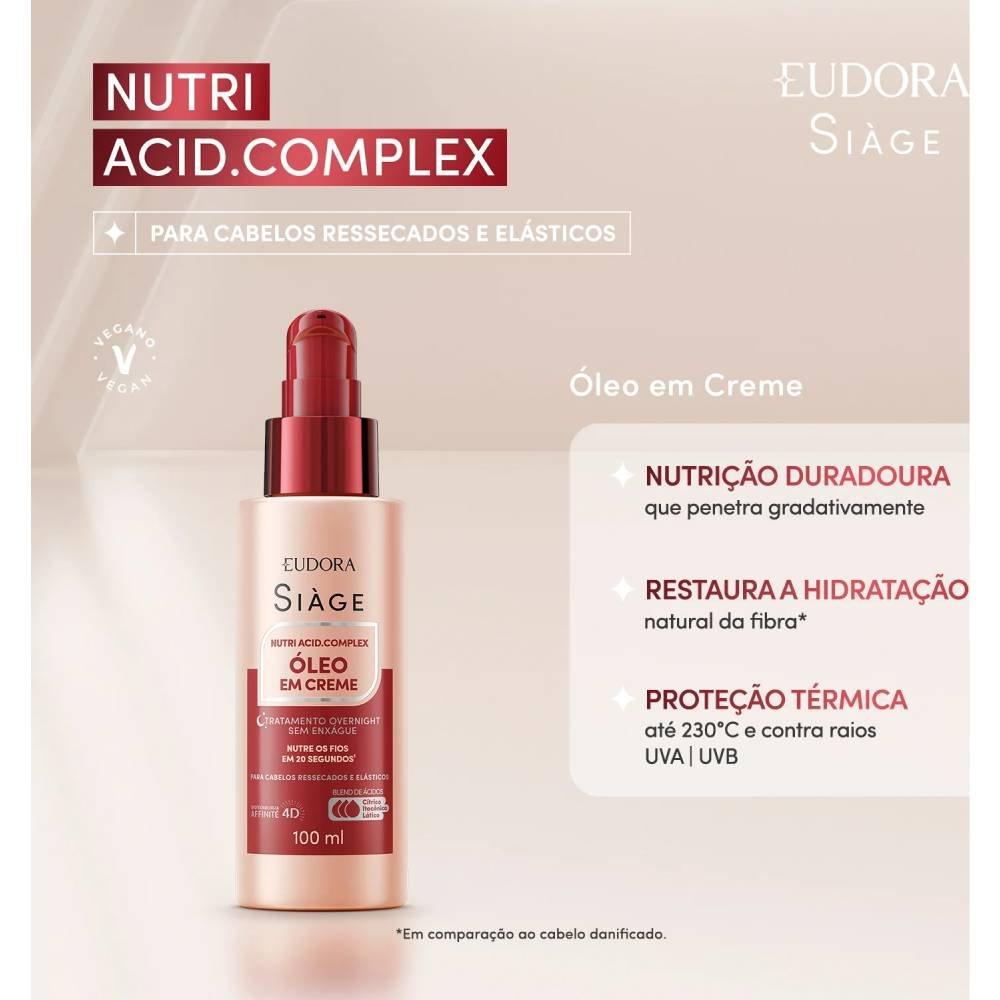 Óleo Capilar Em Creme Eudora Siàge Nutri Acid Complex 100ml - 2