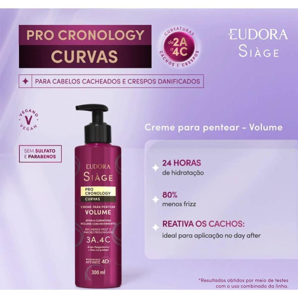 Creme Para Pentear Volume Siage Pro Cronology Curvas 300ml - 2