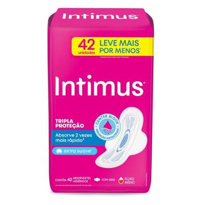 Absorvente Externo Intimus Tripla Proteção Suave Com Abas 42 Unidades