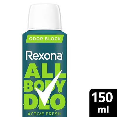 Desodorante Corporal Aerosol Rexona All Over Body Men Active Fresh 150ml