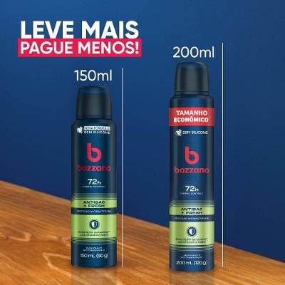 Desodorante Aerossol Antitranspirante Bozzano Fresh 200ml