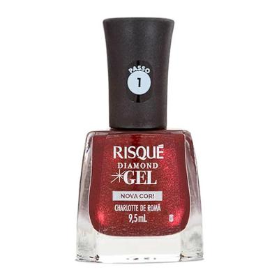 Esmalte Risqué Diamond Gel Charlotte De Romã Metálico 9,5ml