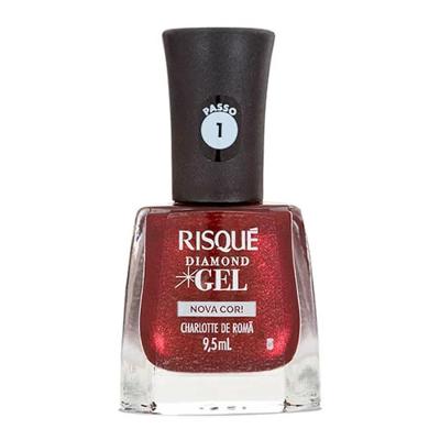 Esmalte Risqué Diamond Gel Charlotte De Romã Metálico 9,5ml