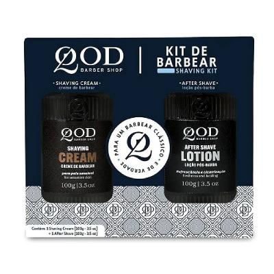 Kit De Barbear Qod Barber Shop Loção Pós-barba 100g + Creme De Barbear 100g