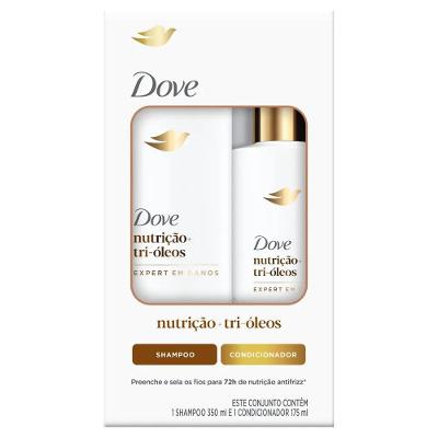 Kit Dove Nutrição + Tri-óleos Shampoo 350ml + Condicionador Expert Em Danos 175ml