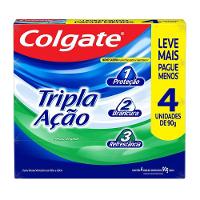 Kit Creme Dental Colgate Tripla Ação Menta Original 4 Unidades De 90g - 1
