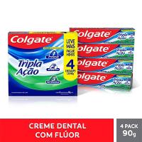 Kit Creme Dental Colgate Tripla Ação Menta Original 4 Unidades De 90g - 2