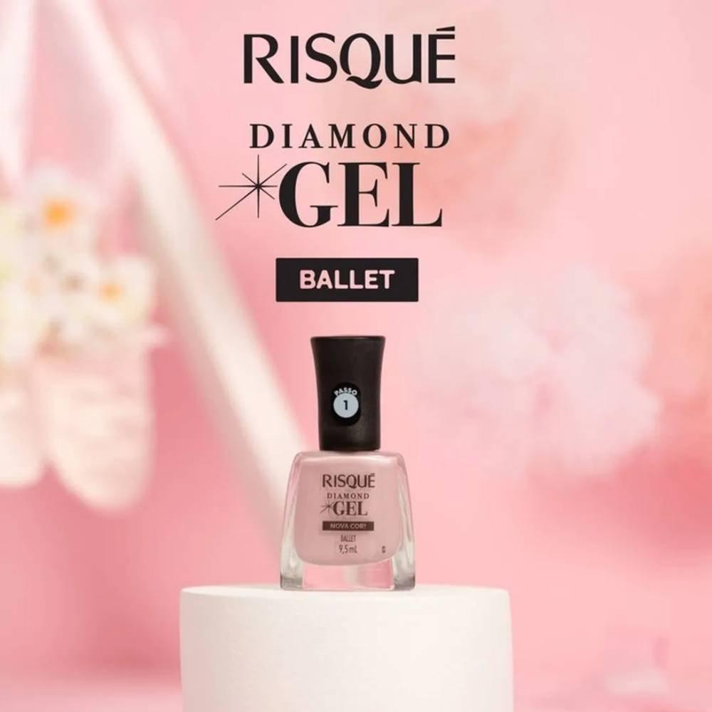 Esmalte Risqué Diamond Gel Ballet Metálico 9,5ml - 2