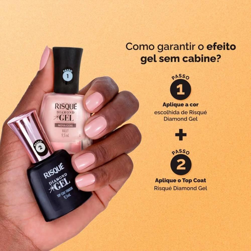 Esmalte Risqué Diamond Gel Ballet Metálico 9,5ml - 4