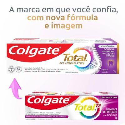 Creme Dental Colgate Total Gengiva Saudável Anticárie Com Flúor 90g