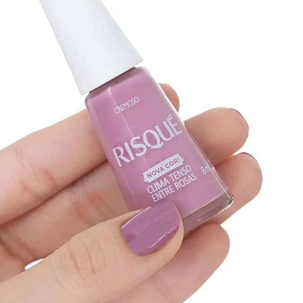 Esmalte Risqué Clima Tenso Entre Rosas Cremoso 8ml - 3