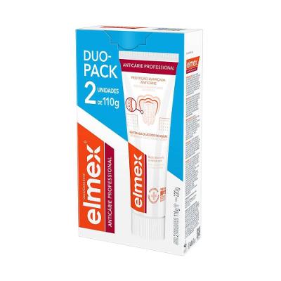 Kit Creme Dental Elmex Anticáries Profissional 2 Unidades 110g