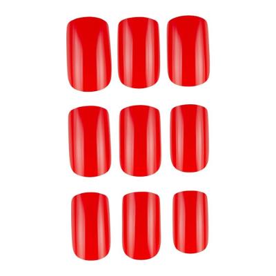 Unhas Postiças Autocolantes Panvel Cor Vermelha 24 Unidades