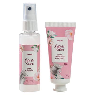 Kit Panvel Leite De Cabra - Creme Hidratante Para Mãos 30g + Spray Corporal 60ml