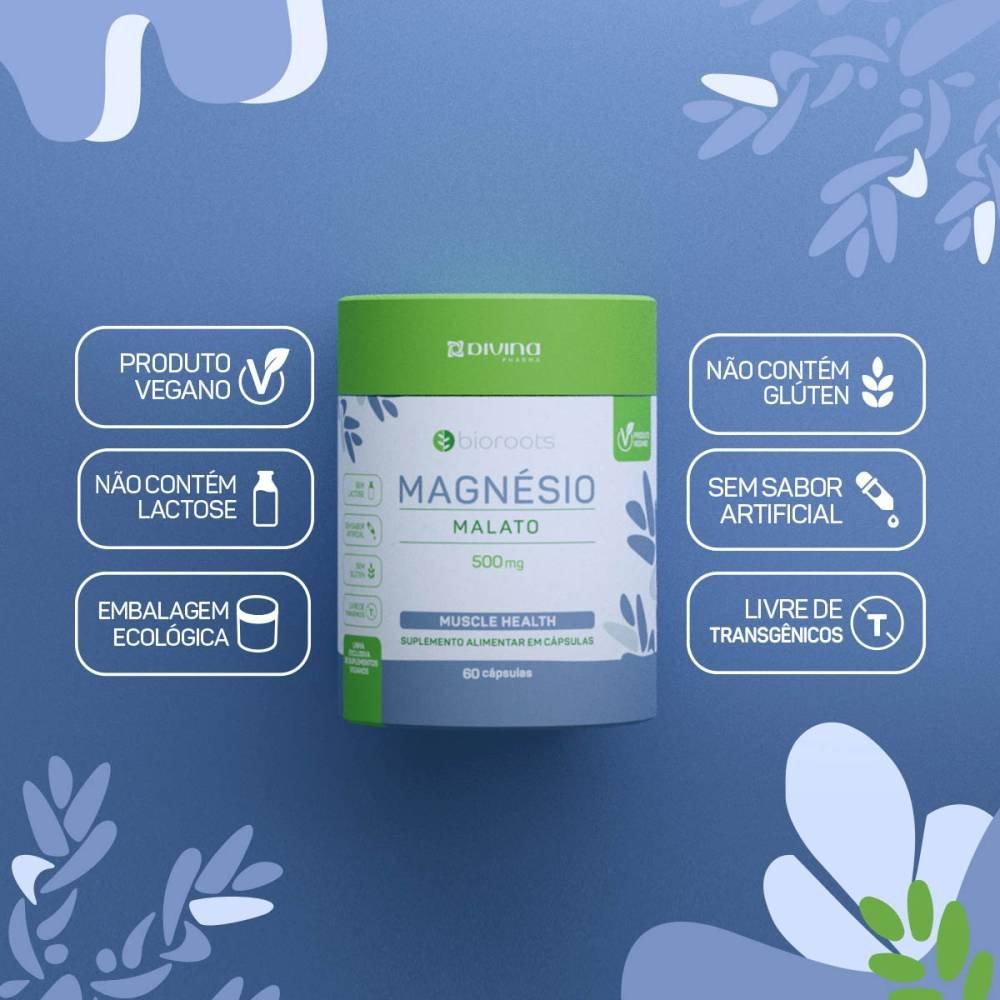 Suplemento Alimentar Bioroots Magnésio 500mg 60 Cápsulas - 2
